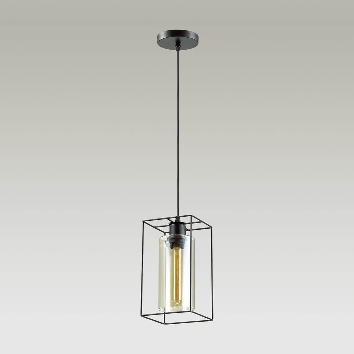 Lumion 3728/1 LN19 261 чёрный/коньячный Подвес E27 60W 220V ELLIOT — миниатюра 2