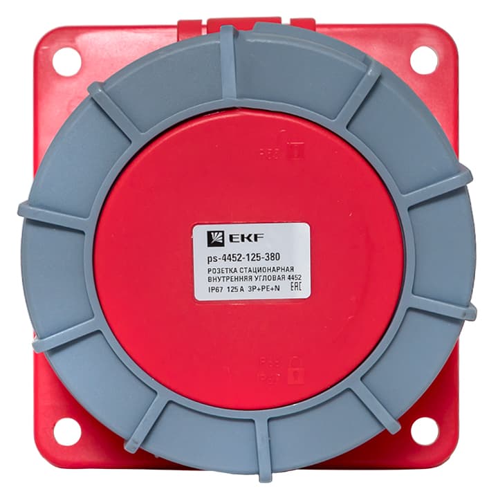 EKF PROxima Розетка стационарная внутренняя угловая 4452 3Р+РЕ+N 125А 380В IP67 — миниатюра 2