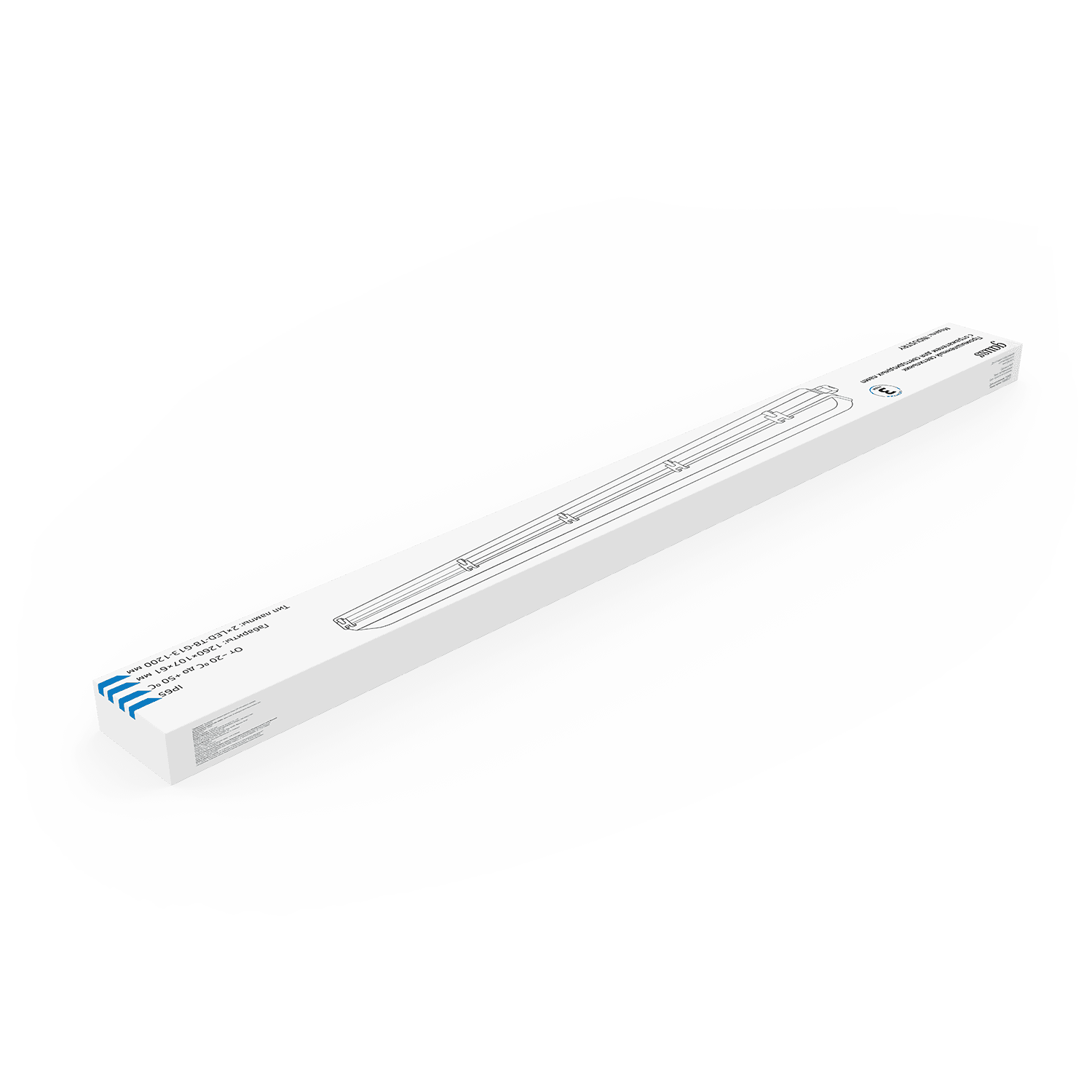 Gauss Светильник линейный СПП-Т8-G13 INDUSTRY 220-230V IP65 1260*107*61мм для LED ламп 2х1200мм 909410212 — миниатюра 3