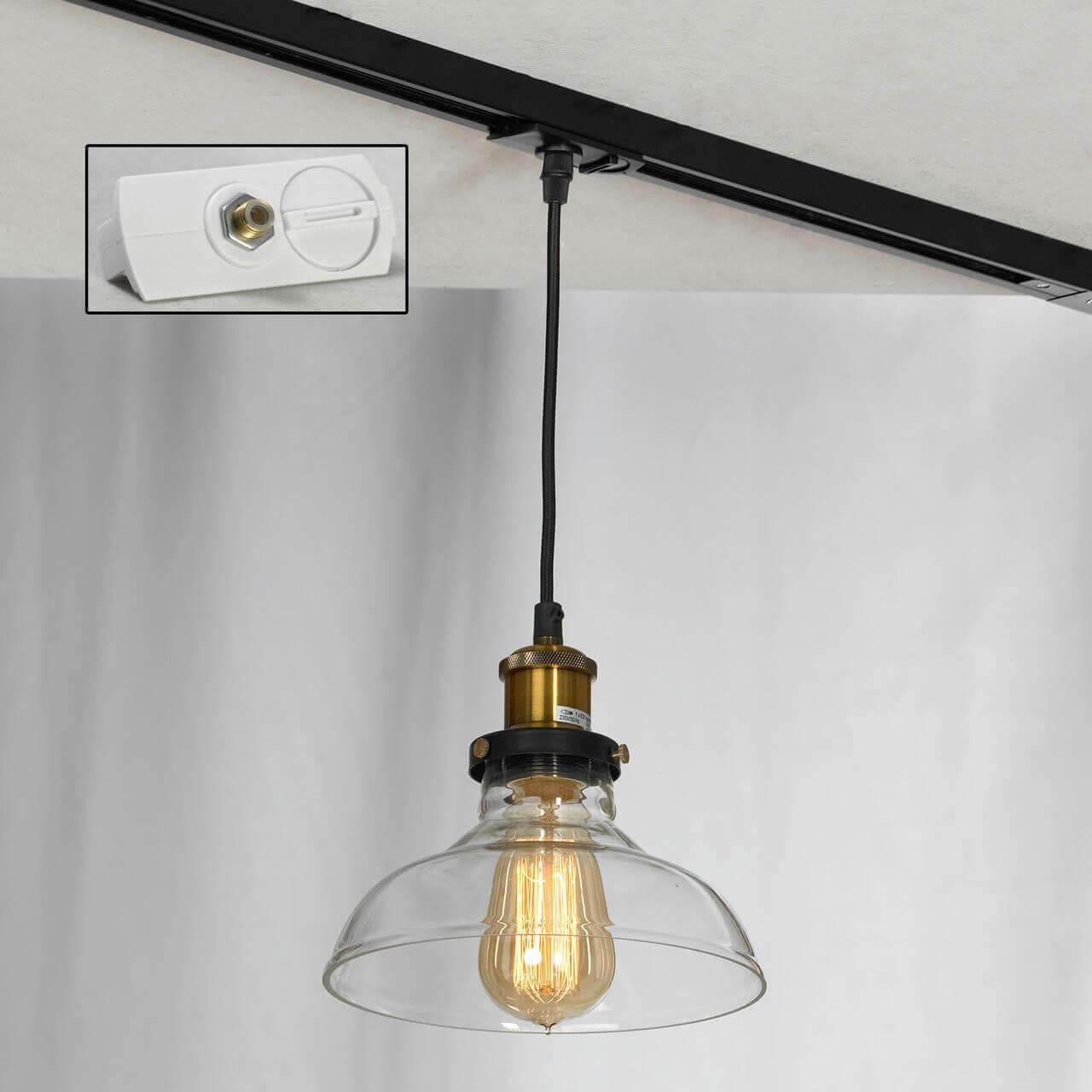 Lussole LOFT Металл Черный / бронзовый Стекло трековый светильник однофазный E27 60W LSP-9606-TAW — миниатюра 1