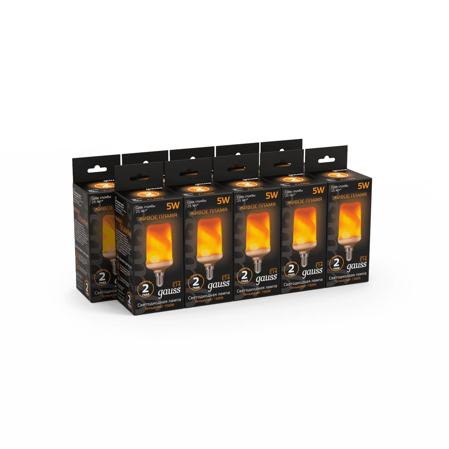 Gauss Лампа T65 5W 20-80lm 1500K E14 Flame LED 157401105 — миниатюра 2