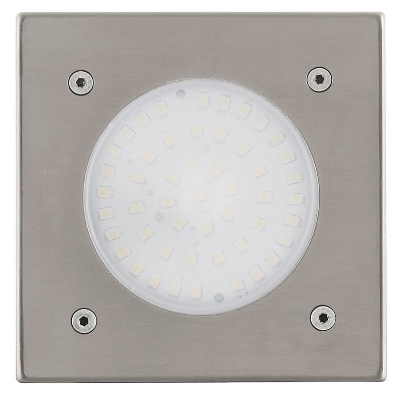Eglo Светильник LED уличный встраиваемый LAMEDO, 1х2,5W (LED), 100х100, IP67, нерж. сталь/стекло 93481