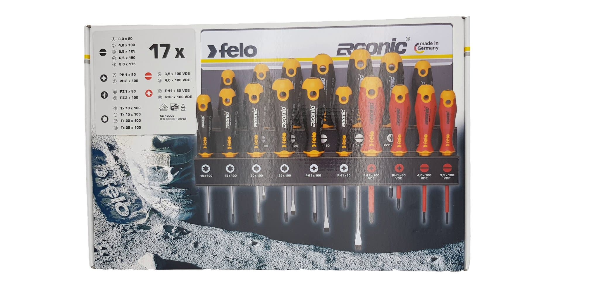 Felo Набор отверток SL/PZ/PH/Tx Ergonic и отверток VDE на стальной стойке, 17 шт 40091743 — миниатюра 1