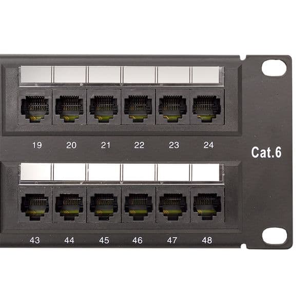 EKF Патч-панель TERACOM CS 19'' Cat.6A 1U полный экран STP 24 порта RJ-45 Dual IDC с органайзером — миниатюра 6