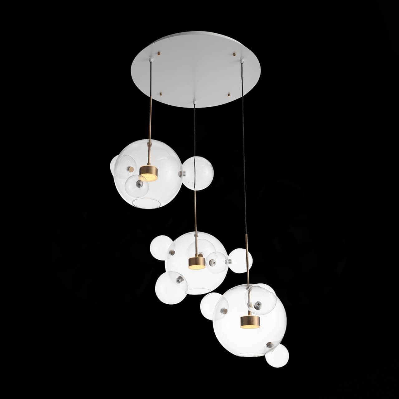 ST Luce SL1133.203.03 Светильник подвесной Белый, Золото/Прозрачный LED 3*14W (из 2-х коробок) — миниатюра 2