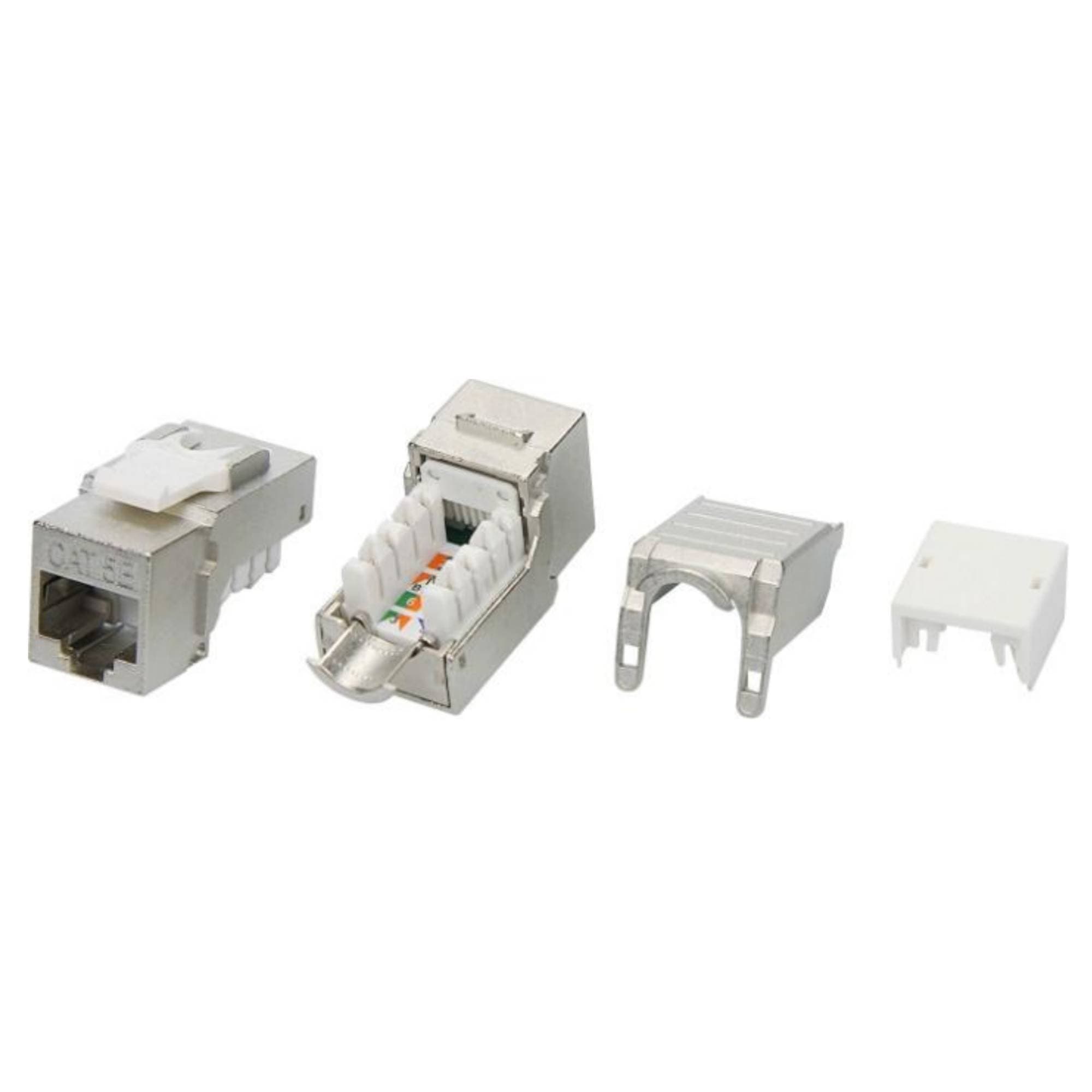 DKC Модуль  Keystone RJ45 CAT5E экранированный, 90 градусов, серебристый(форм-фактор S10)