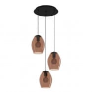 Eglo 390161 Подвесной светильник HL/3 E27 black/brown-transp.'ESTANYS 1