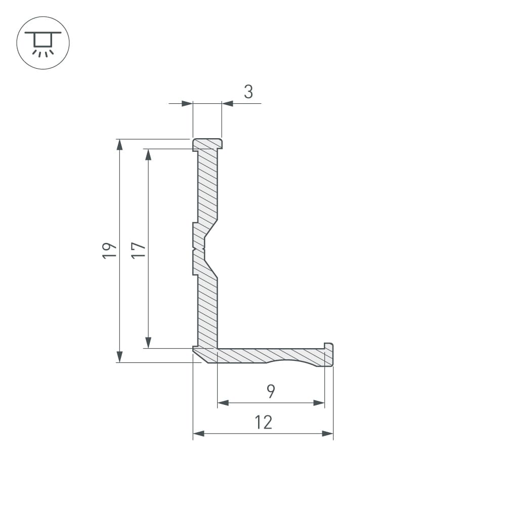 Arlight Профиль ALM-BASE-H12-2000 (Алюминий) 026686 — миниатюра 3