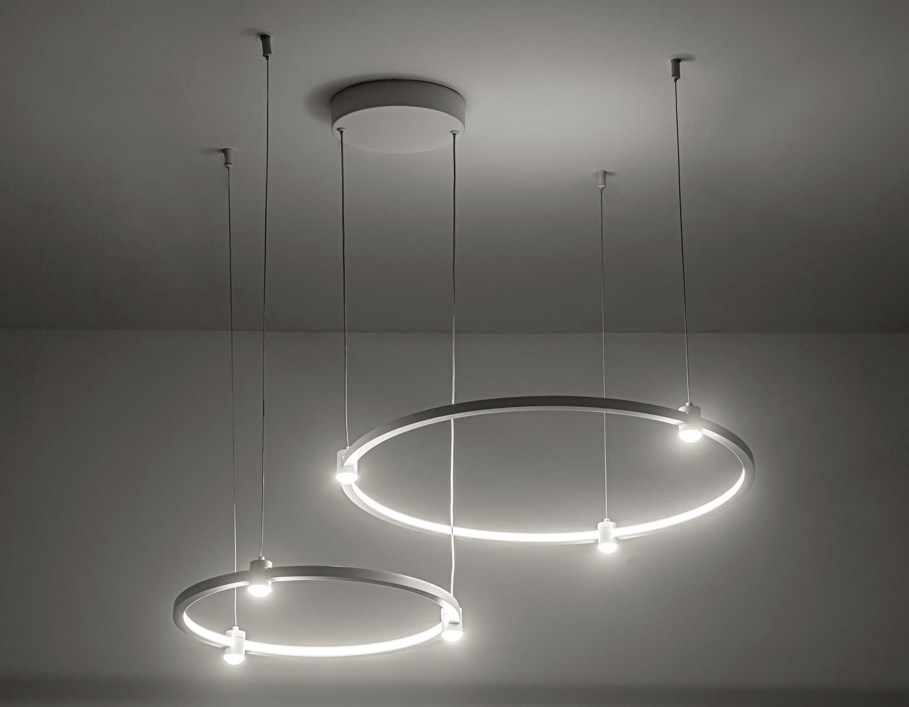 Ambrella Светильник подвесной светодиодный FL5521/2+6 WH белый 45W 3000K/4200K/6400K D600/400*1300 (без ПДУ) — миниатюра 3