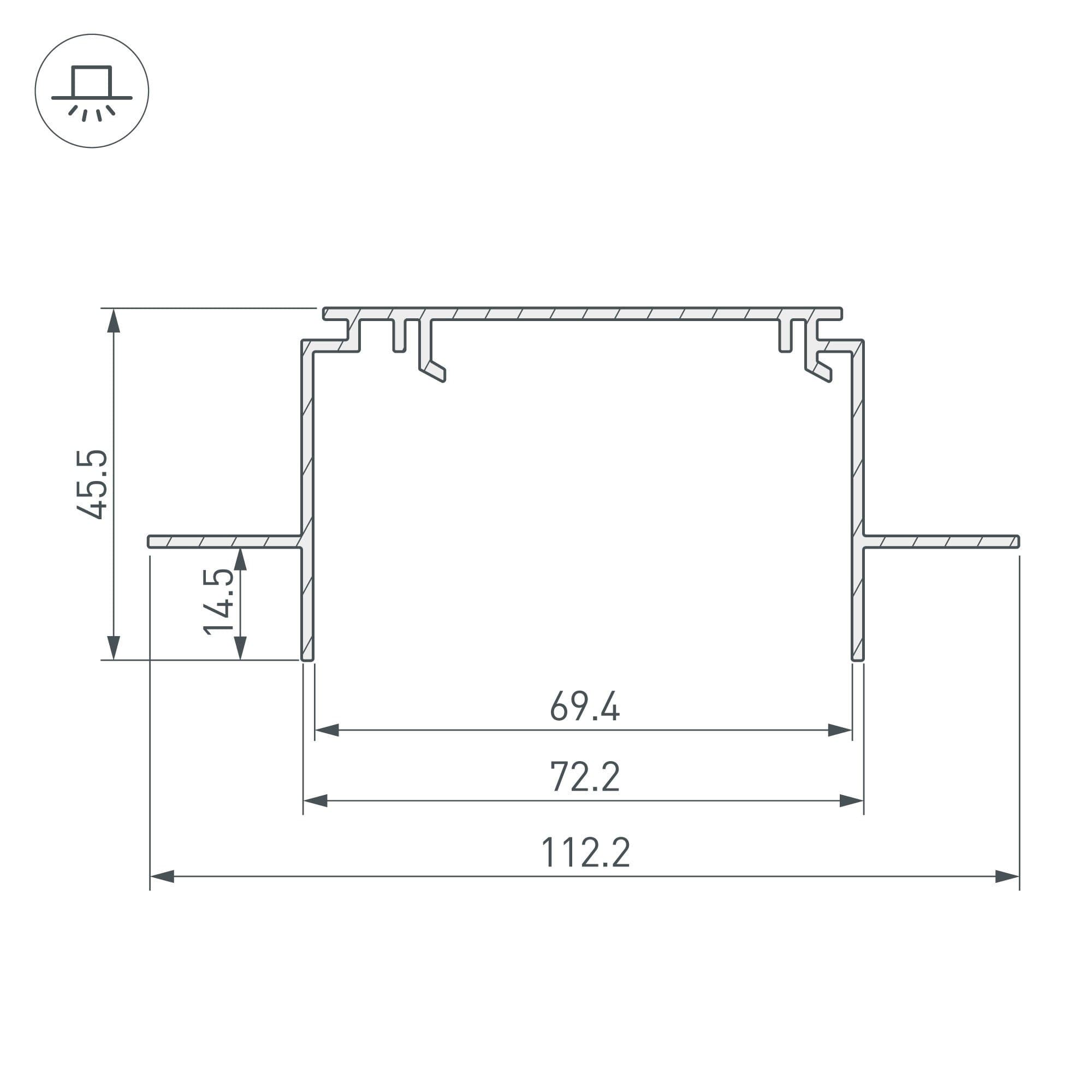 Arlight Профиль-держатель TEK-POWER-RW70F-GH13-2000 (Алюминий) 019884 — миниатюра 2