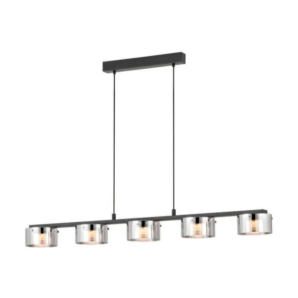 Eglo COPILLOS Подвес светодный димм, 5х7,2W(LED), L1160, B150, H1500, 2850lm, сталь, черный/стекло с напыл., черный-прозрачный 39875