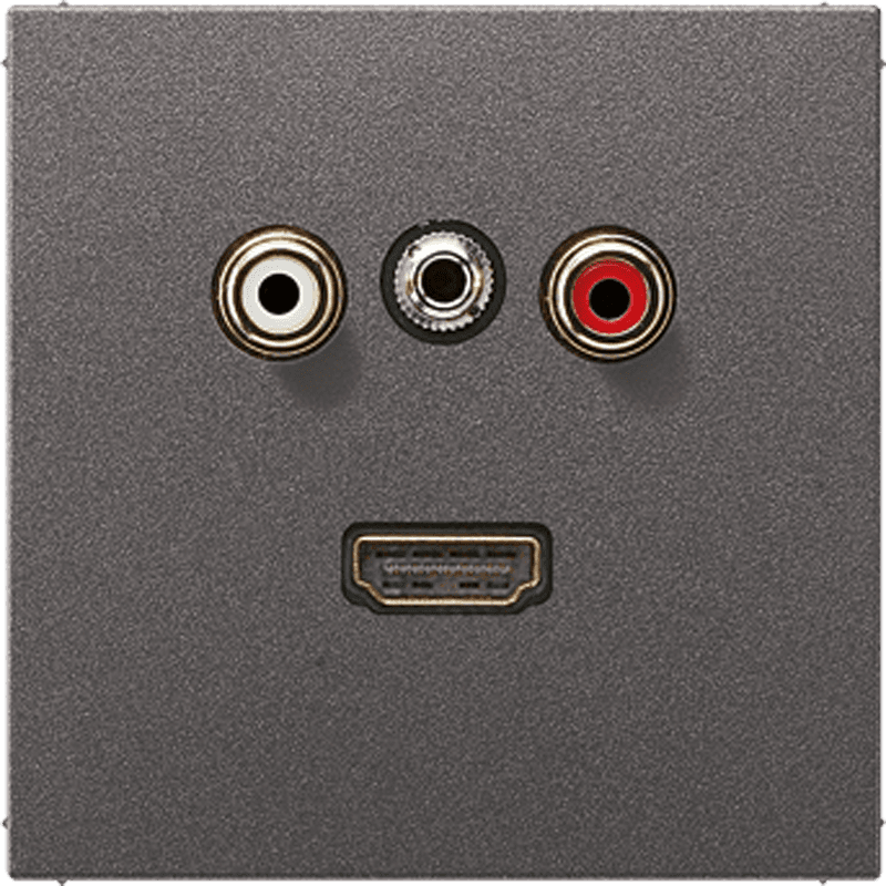 JUNG 2x Cinch Audio (RCA) / Stereo Jack (TRS 3.5 mm) / HDMI, антрацит MAAL1082AN