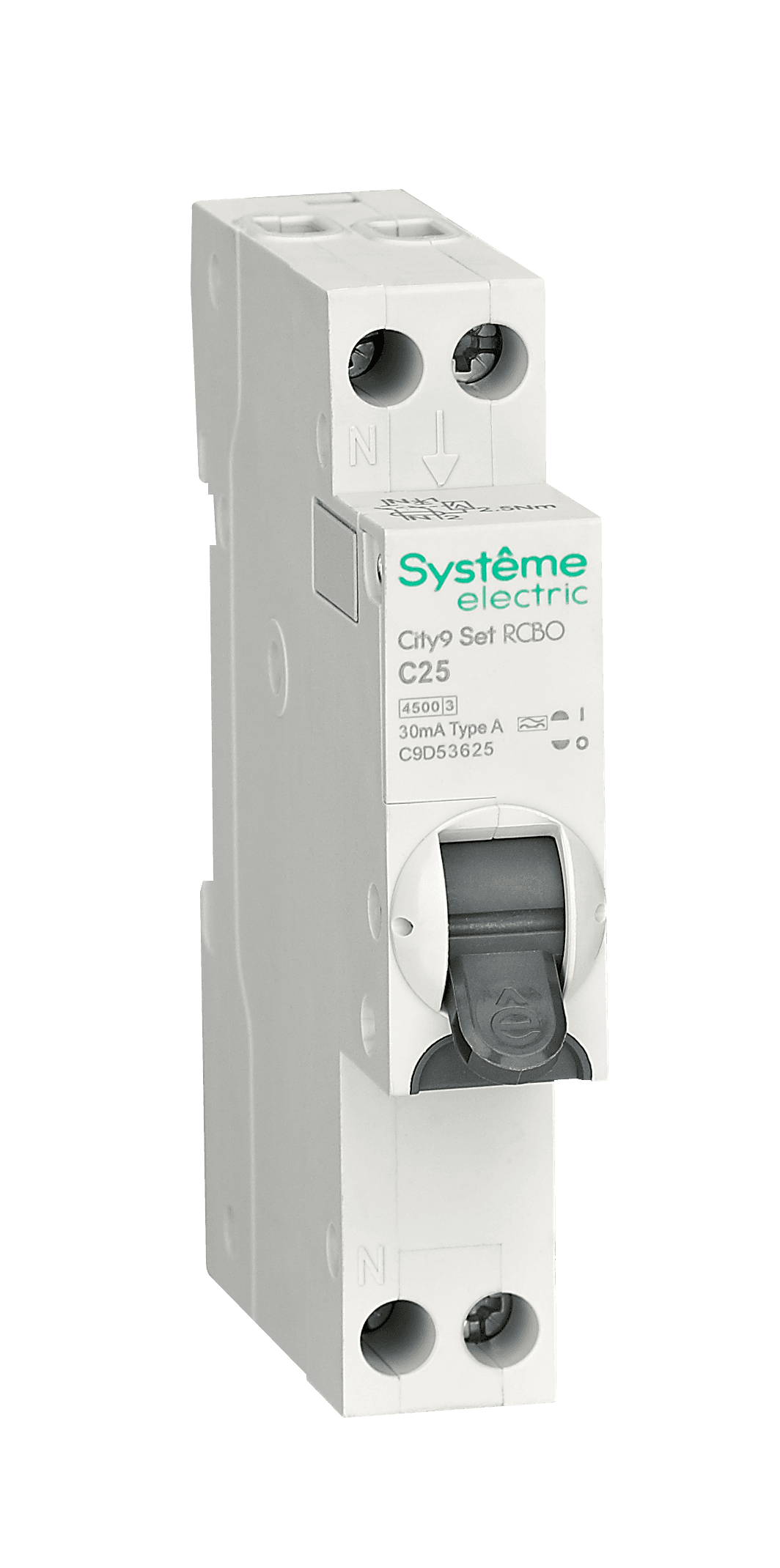 Systeme Electric City9 АВДТ 1П+Н C25 4500A 30мА A 18мм