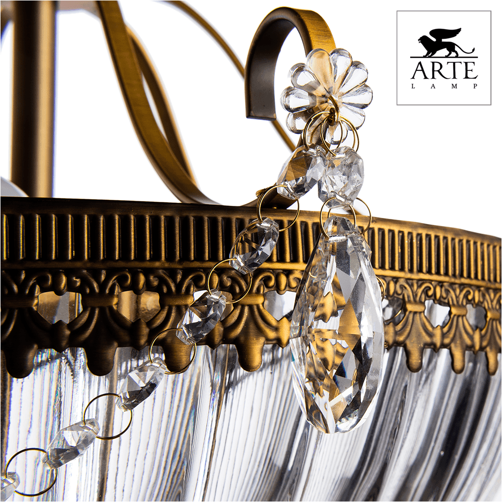 Arte Lamp Schelenberg Латунь/Прозрачный Светильник потолочный 40W E14 A4410PL-3SR — миниатюра 3