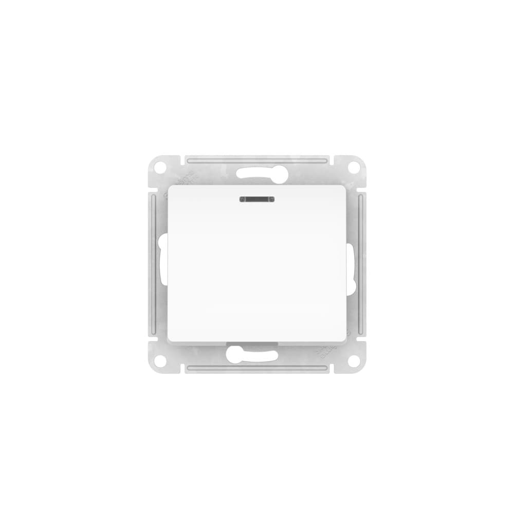 Systeme Electric Glossa Белый Переключатель 1-клавишный с подсвет., сх.6а, 10АХ, мех., быстрозажим. клем. — миниатюра 3