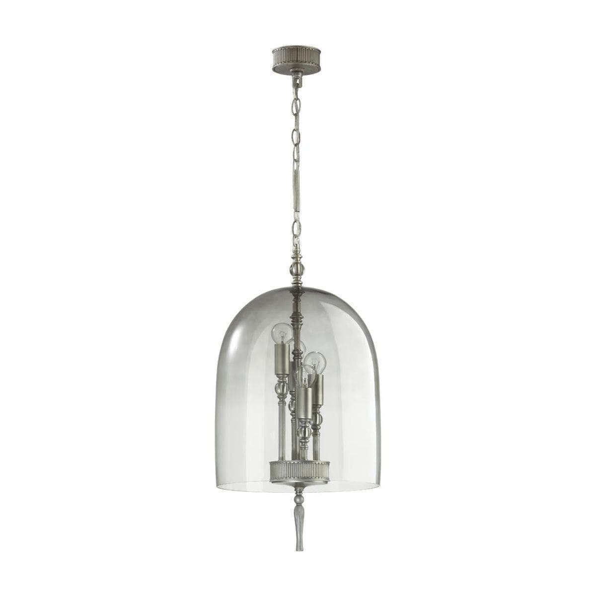 Odeon Light 4882/4 NEO ODL_EX22 25 серебрист.с патиной/дымчатый/стекло Подвес E14 4*40W BELL