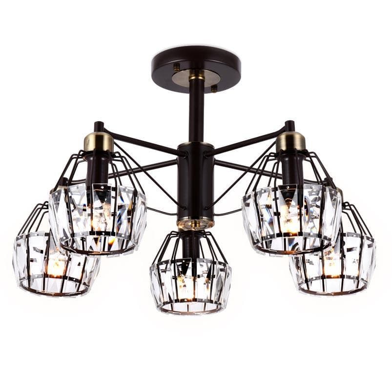 Ambrella Подвесная люстра с хрусталем TR5870/5 DCF/SB темный кофе/бронза E14 max 40W D620*370 — миниатюра 1