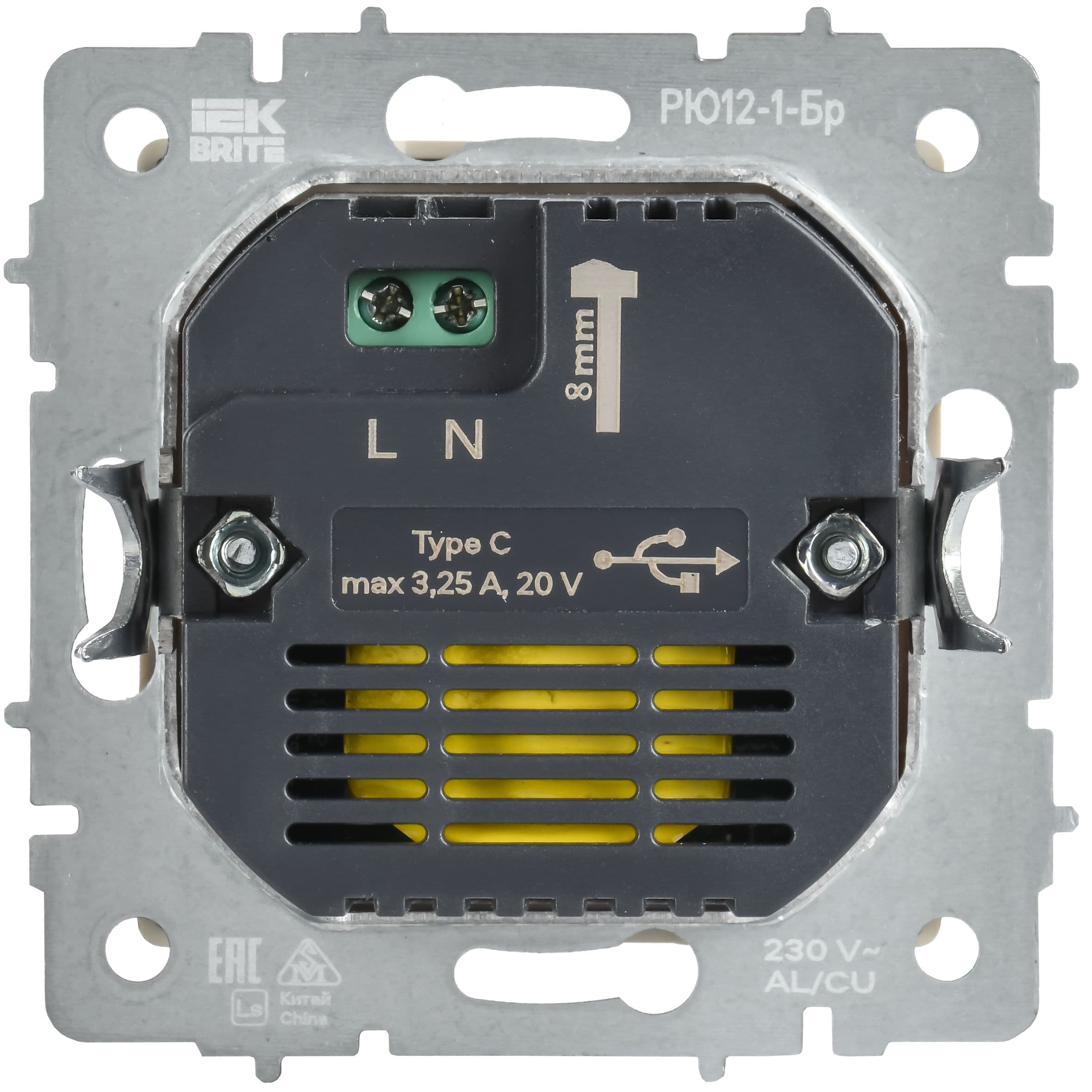 IEK BRITE Роз. USB C 65Вт высокоскор. зар. РЮ12-1-БрБ бел. — миниатюра 5