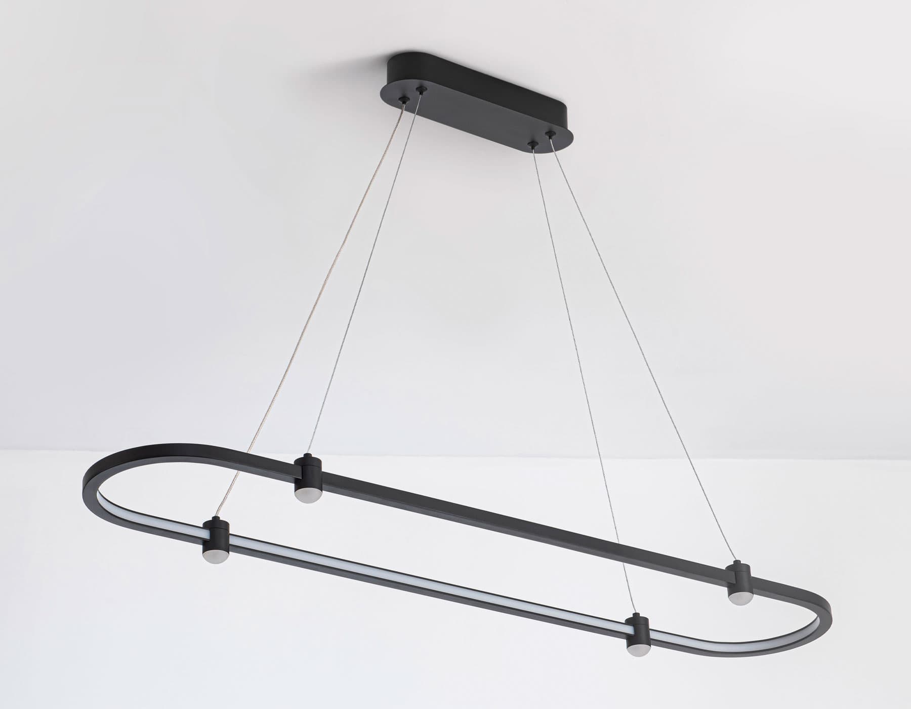Ambrella Светильник подвесной светодиодный FL5589/1+4 BK черный 30W 3000K/4200K/6400K 1000*200*1300 (без ПДУ) — миниатюра 6