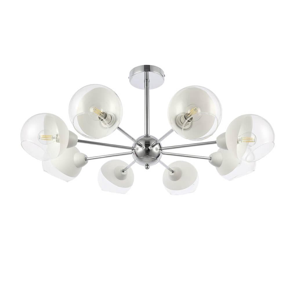 Evoluce SLE102702-08 Светильник потолочный Хром/Прозрачный, Матовый никель E14 8*40W — миниатюра 3