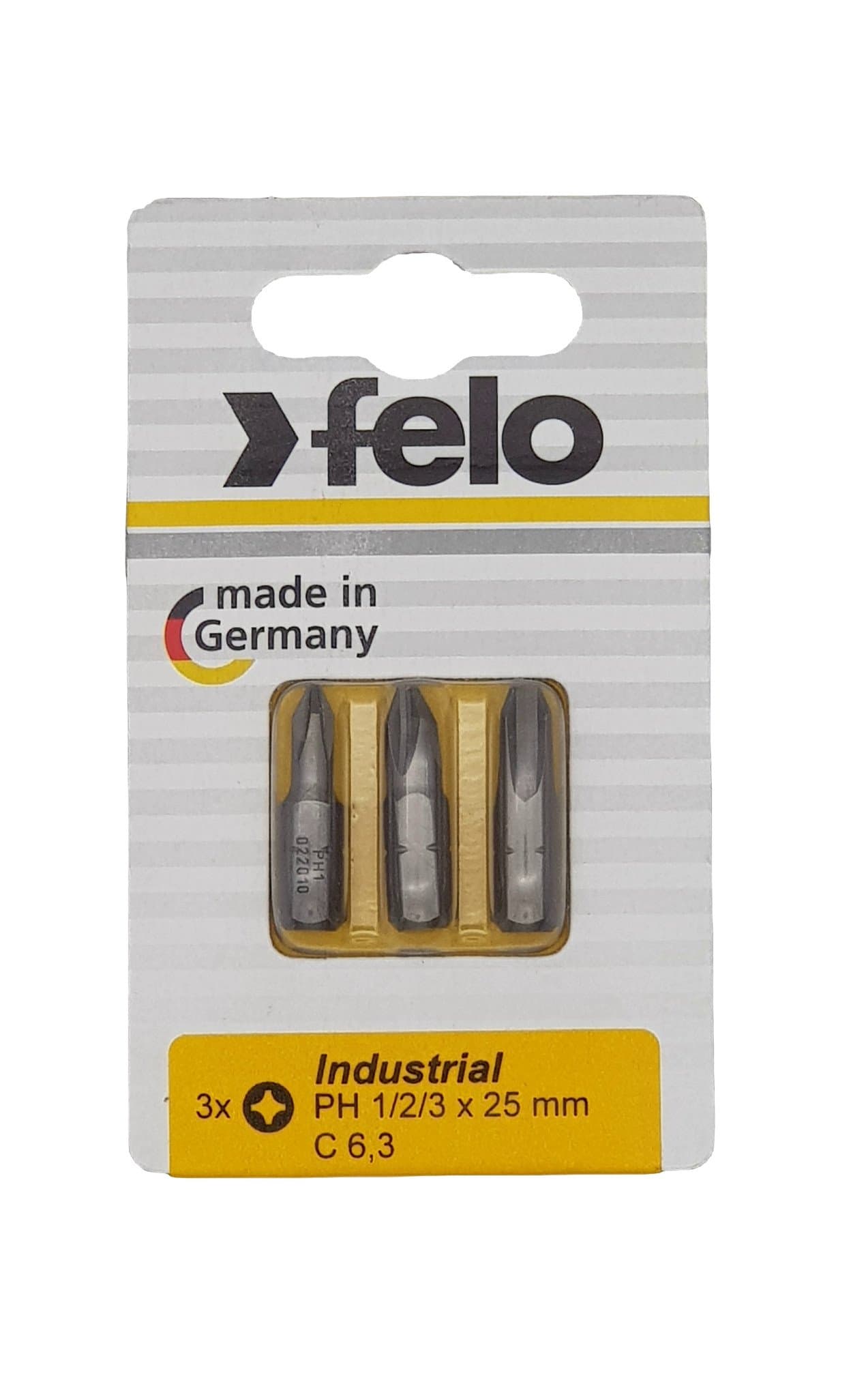 Felo Бита крестовая PH 1/PH 2/PH 3X25, 3 шт в блистере 02293116 — миниатюра 1