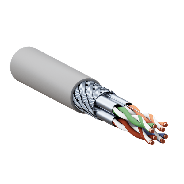 EKF Кабель витая пара TERACOM CS Cat.6A S/FTP 4 пары solid 0,57мм оболочка LSZH нг(А)-HF цвет серый (упак. 305м)