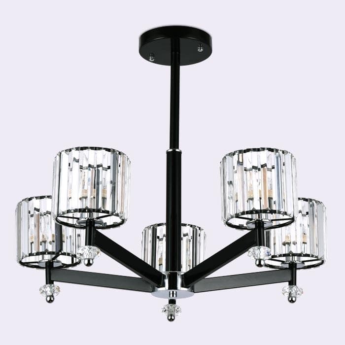 Ambrella Подвесная люстра с хрусталем TR5891/5 BK/CL черный/прозрачный E14 max 40W D630*530 — миниатюра 3