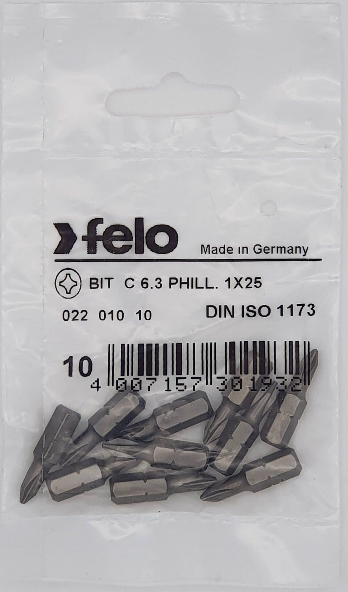 Felo Бита крестовая серия Industrial PH 1X25, 10 шт 02201010 — миниатюра 2