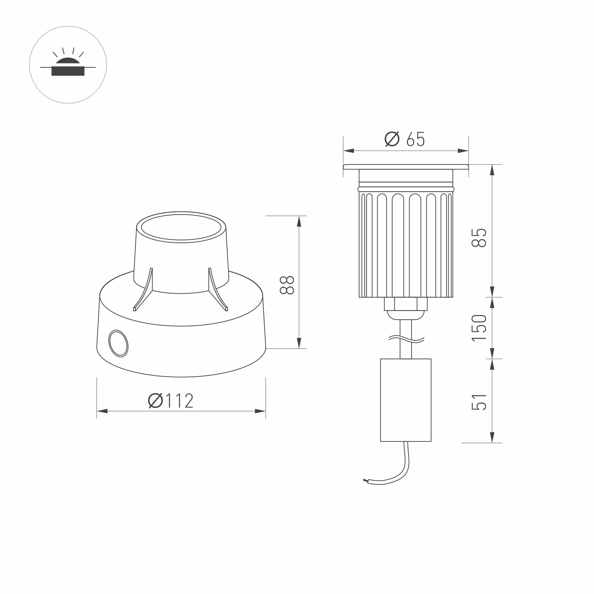 Arlight Светильник LTD-GROUND-XL-R65-6W Warm3000 (SL, 15 deg, 230V) (IP67 Металл, 3 года) 028047 — миниатюра 3