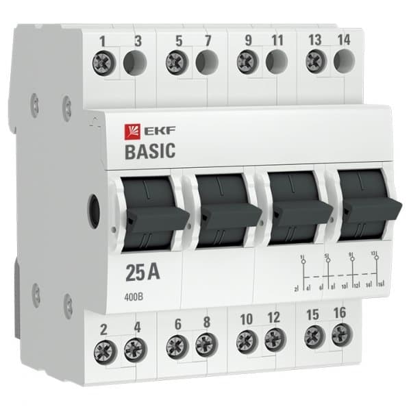 EKF Basic Трехпозиционный переключатель 4P 25А tps-4-25 — миниатюра 1