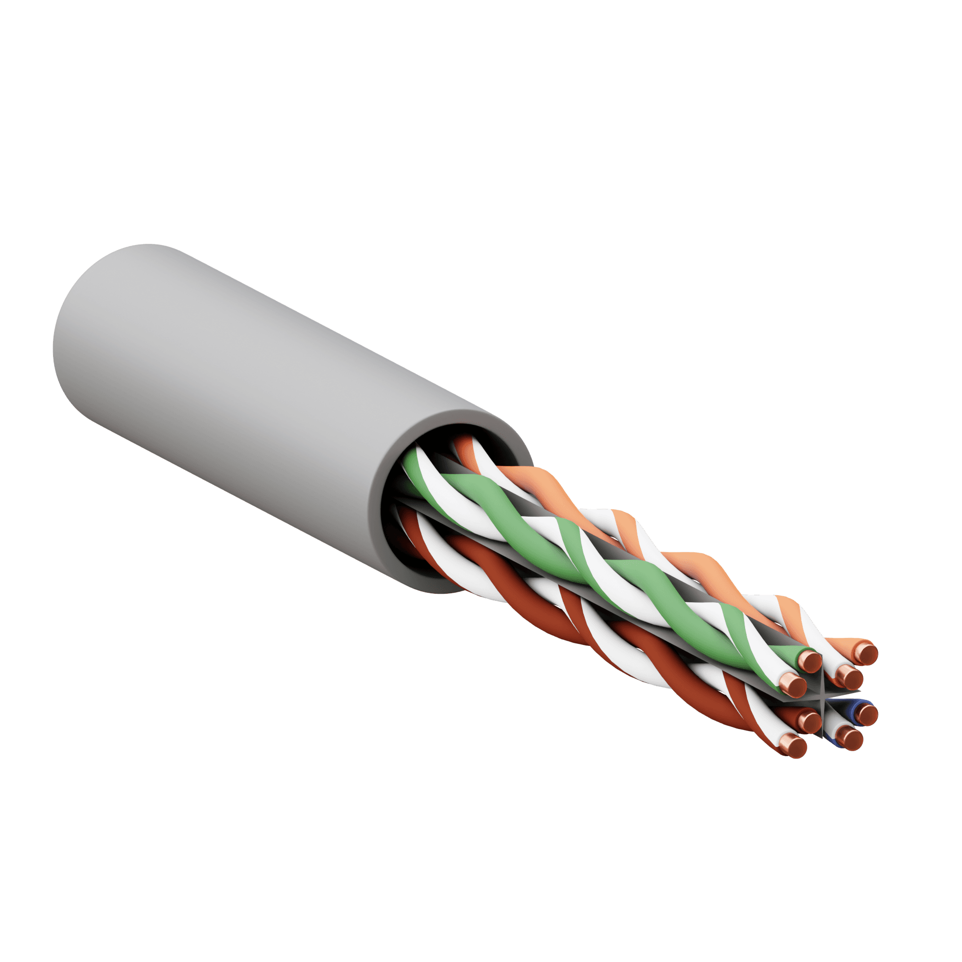 EKF Кабель витая пара TERACOM PRO Cat.6 U/UTP 4 пары solid 23AWG оболочка LSZH нг(А)-HF цвет серый (упак. 305м) — миниатюра 1