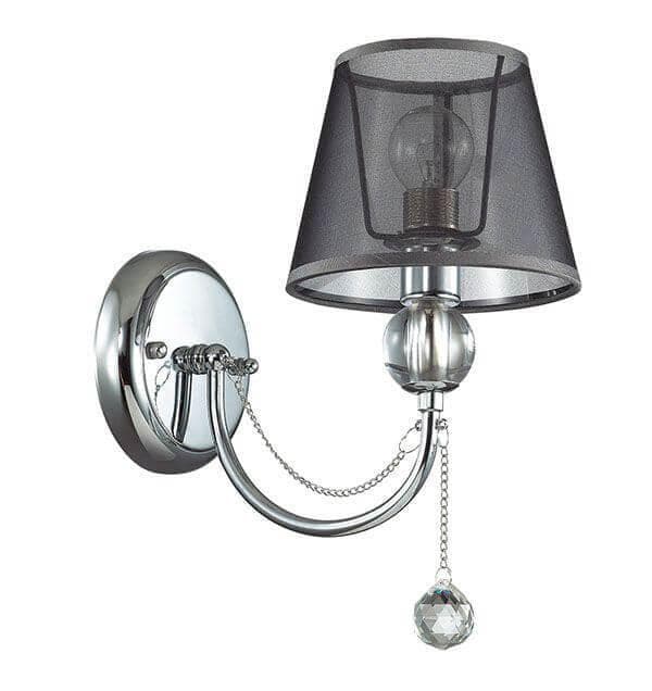 Lumion 3228/1W LN16 032 Бра Е14 1*40W 220V ASANTA хром/ткань/цепи/хрусталь — миниатюра 3