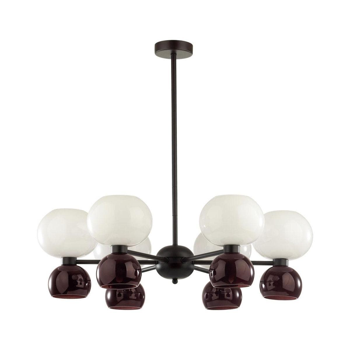 Odeon Light 4978/12 MODERN ODL22 321 черный/белый/бордовый/стекло Люстра E14/G9 6+6*40W CHANGI