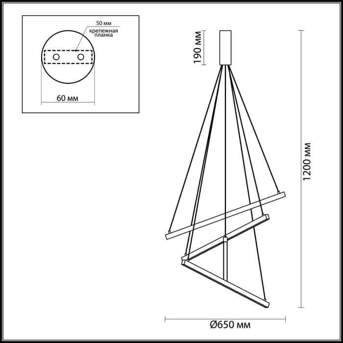 Odeon Light 3860/48L ODL19 30 золото Подвесной светильник LED 48W 2700Лм 3000К 220V COMETA — миниатюра 3