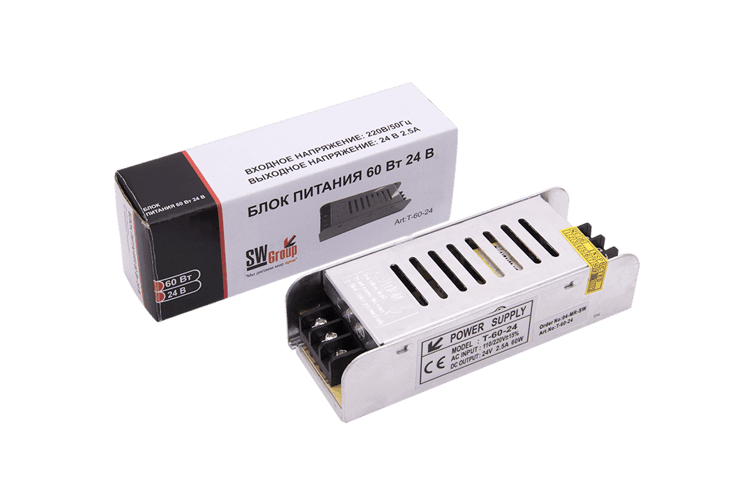 SWG Блок питания компактный (узкий), 60 W, 24V T-60-24