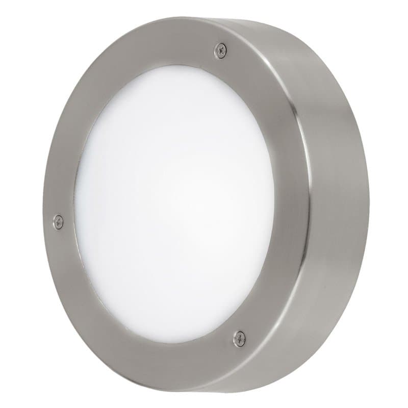 Eglo Светильник LED уличный настенно-потолочный VENTO 2, 1х5,4W(LED), Ø185, нерж. cталь/ пластик, белый 96365