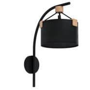 Eglo 39945 Бра POTOSI, 1x40W, E27, L230, H510, А375, сталь, черный/крафт бумага, дерево, черный, коричневый