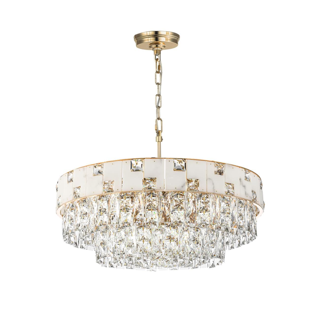 Odeon Light 5076/12 HALL (В 2-Х КОРОБКАХ) ODL24 497 золото/прозрачный/белый/металл/хрусталь/алебастр Люстра E14 12*40W CHESSI