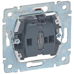 Legrand PRO 21 Мех Выключатель 1-клавишный с индикацией, с нейтралью, оранжевая лампа 1,0 мА 775601 — миниатюра 2