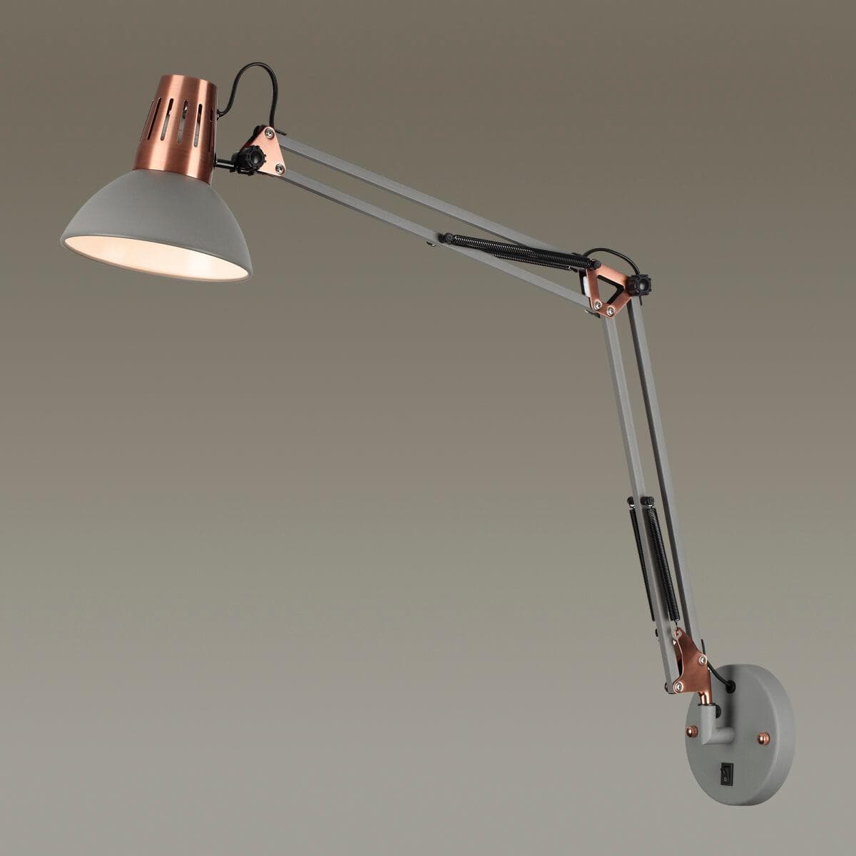 Odeon Light 3317/1W ODL17 120 серый, медный Бра-трансформорматор с выключателем E27 60W 220V KAPAL — миниатюра 2