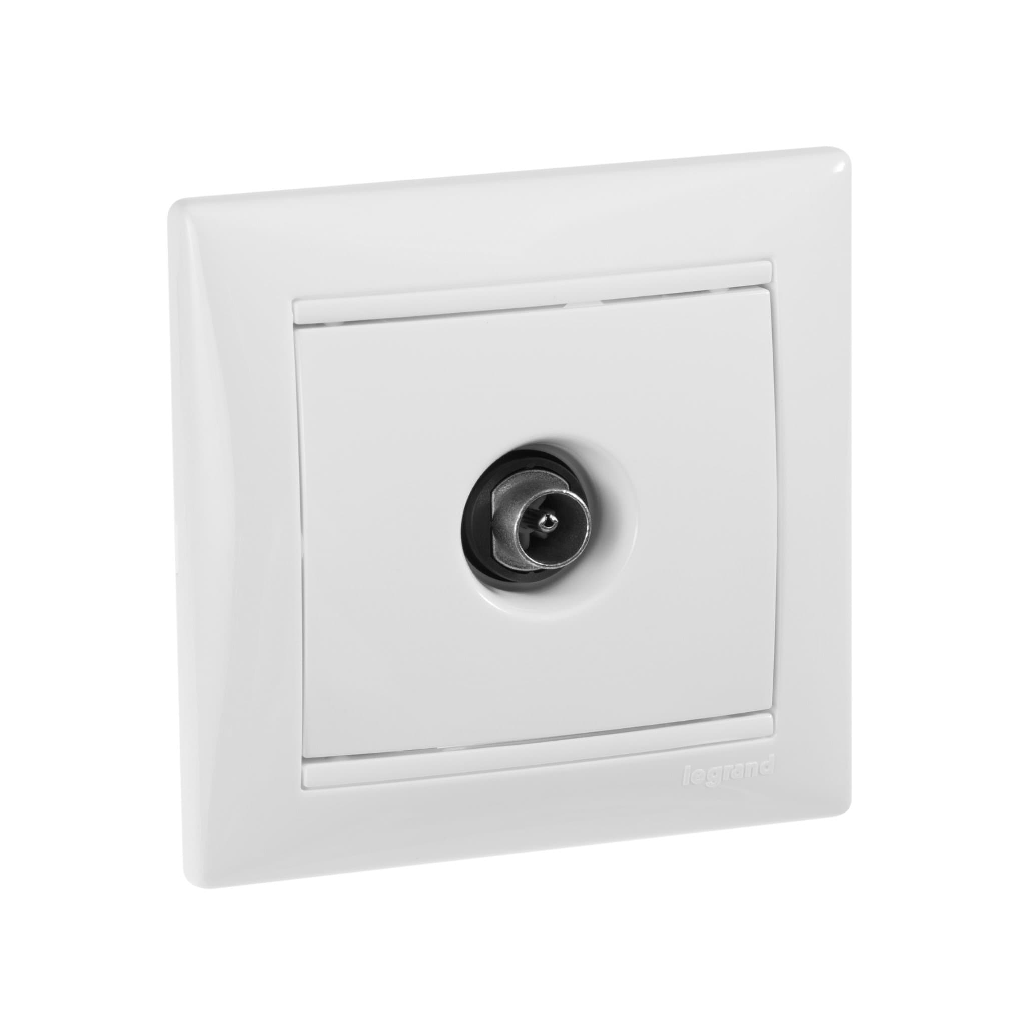 Legrand DIY Valena Бел (в сборе с рамкой) Розетка TV единственная 1,5 дБ 695337 — миниатюра 1