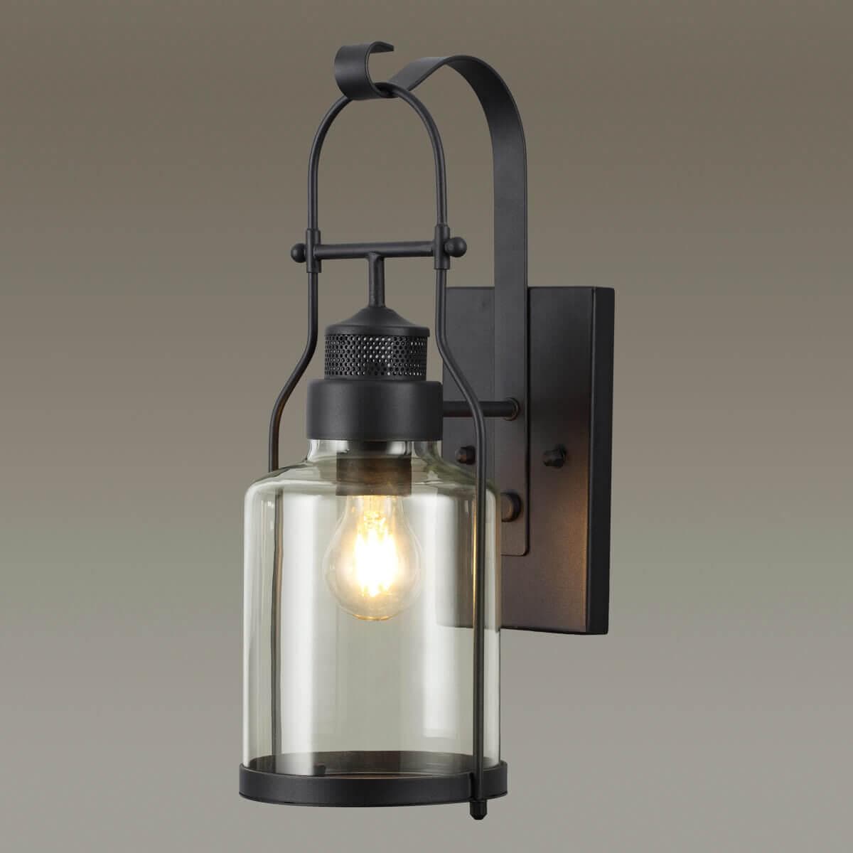 Odeon Light 4835/1W NATURE ODL21 569 черный/стекло Ландшафтный настенный светильник E27 1*60W IP44 KALPI — миниатюра 3
