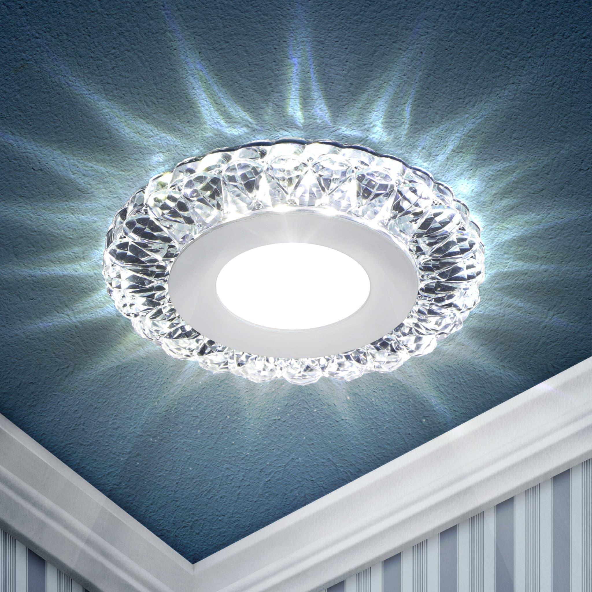 ЭРА DK LED 16 SL/WH Прозрачный/белый Светильник светодиодный круглый "белая подсветка" 3+3W