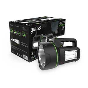 Gauss Фонарь прожекторный модель GFL602 11W 400lm Li-ion 4800mAh LED 1/10/30 GF602