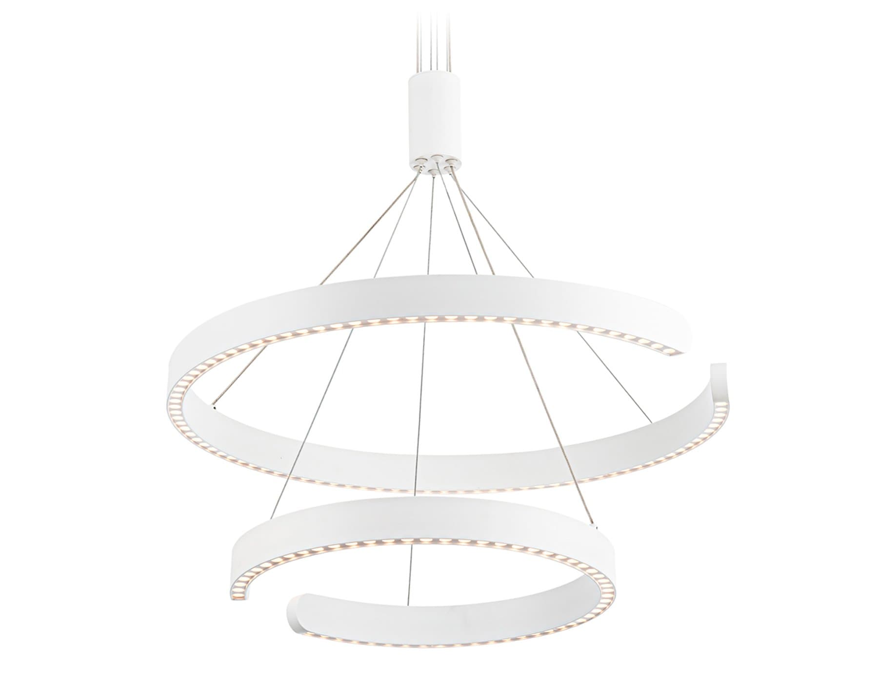 Ambrella Светильник подвесной светодиодный FL5884/2 WH белый 45W 3000K/4200K/6400K D600/400*1200 (без ПДУ) — миниатюра 1