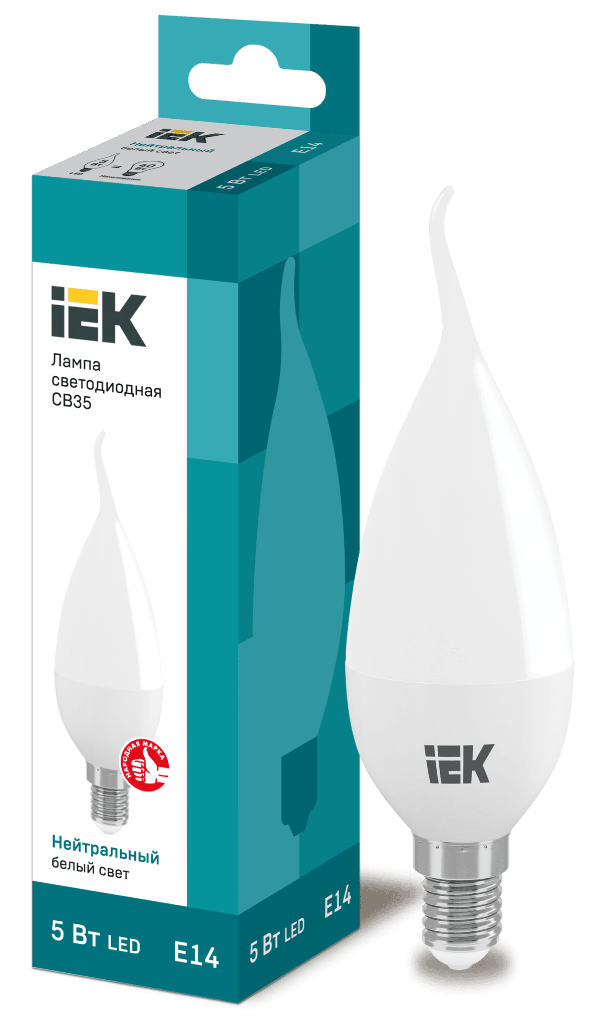 IEK Лампа светодиодная ECO CB35 свеча на ветру 5Вт 230В 4000К E14 — миниатюра 2