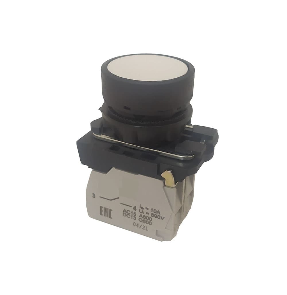 КЭАЗ Кнопка КМЕ4111м-белый-1но+1нз-цилиндр-IP40