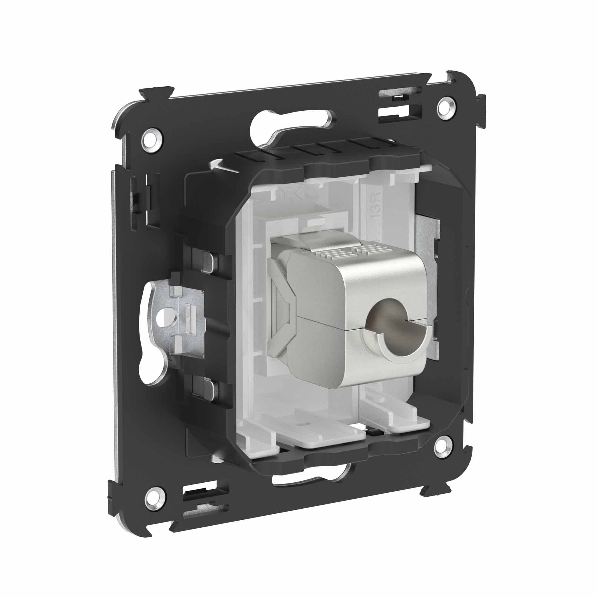 DKC Компьютерная розетка RJ-45 без шторки в стену, кат.6А одинарная экранированная, "Avanti", "Белое облако" — миниатюра 3
