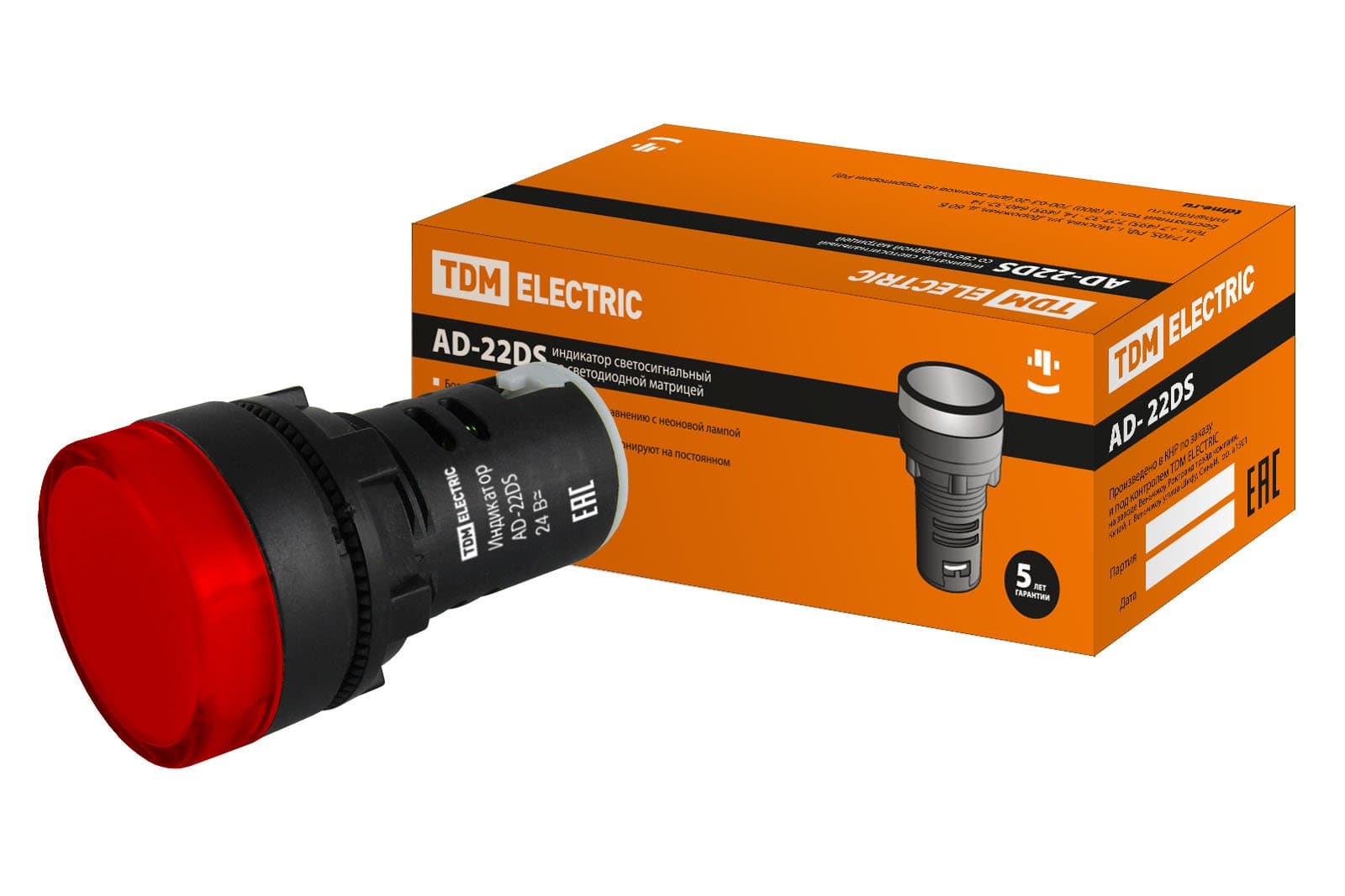 TDM Лампа AD-22DS(LED)матрица d22мм красный 24В AC/DC SQ0702-0006