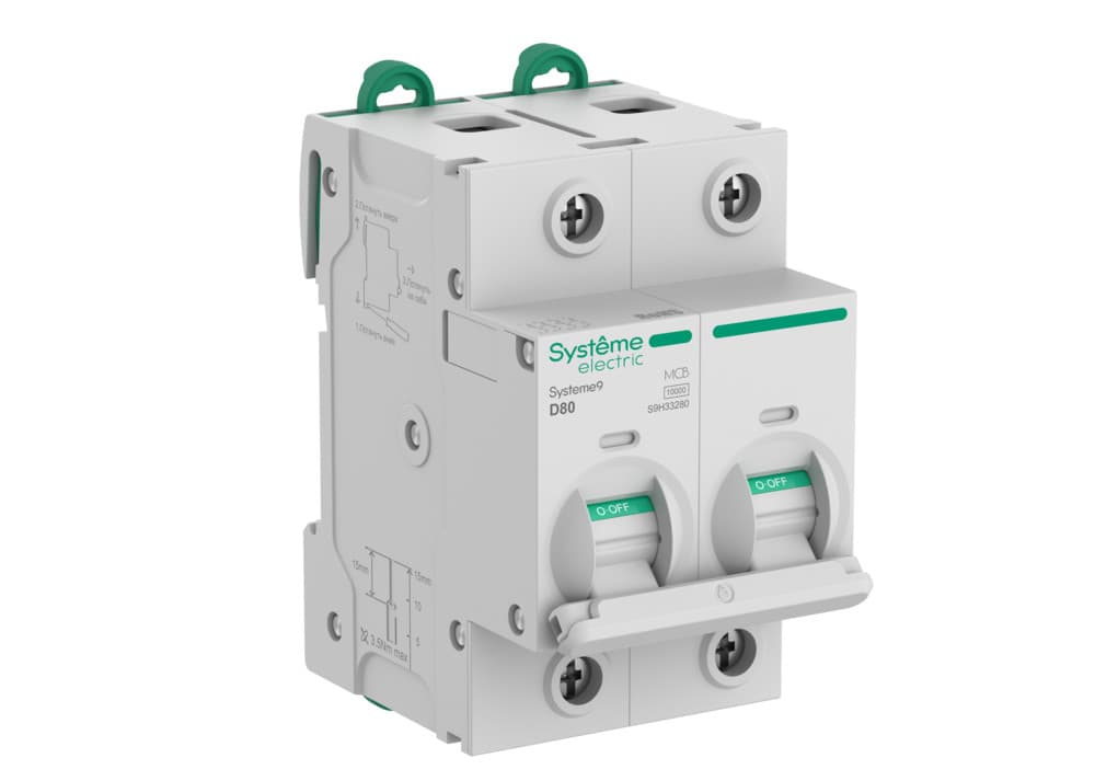 Systeme Electric Systeme9 Автоматический выключатель (АВ) 27мм D 80A 2P 10 kA 400В